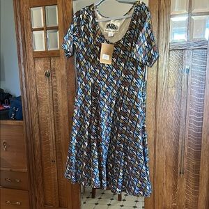 Effie's Heart Quail Patterned Midi Dress